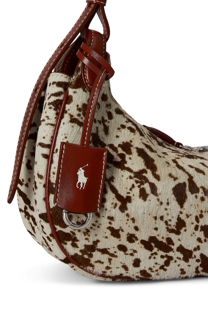 Polo Ralph Lauren taška cez rameno kožená 428P13641001 hnedá