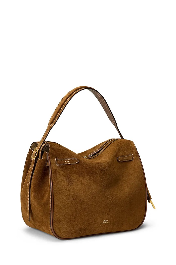 Akcesoria Polo Ralph Lauren torebka zamszowa 428962627001 brązowy