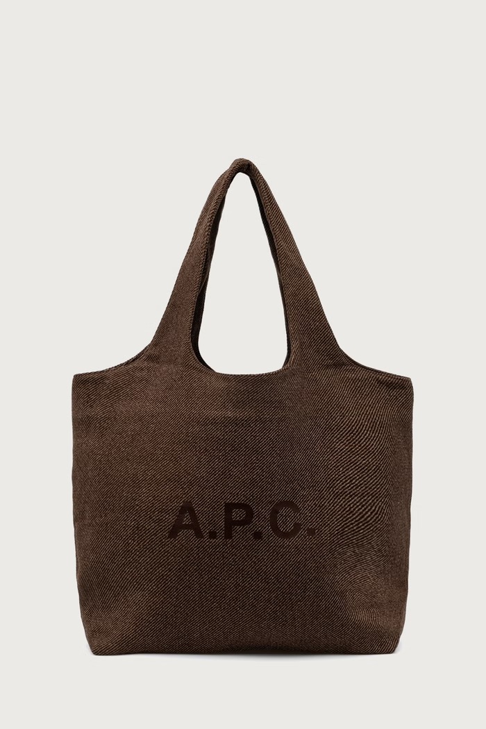 A.P.C. Damska tote z wełną tote ninon brązowy WOATC.M61565