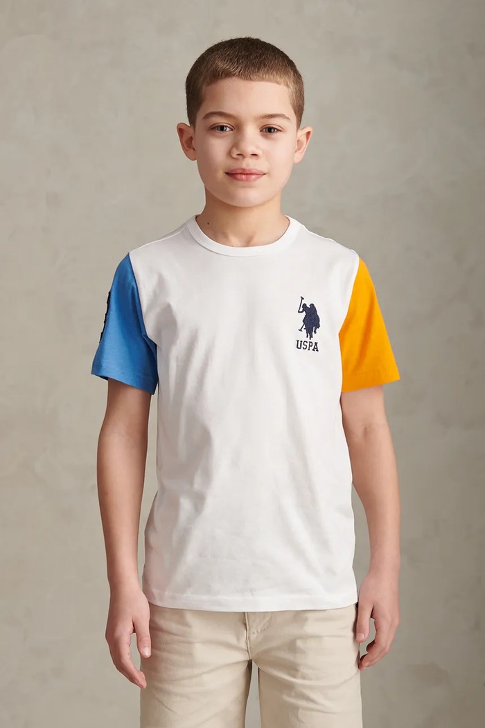 U.S. Polo Assn. T-shirt dziecięcy bawełniany biały USP2780