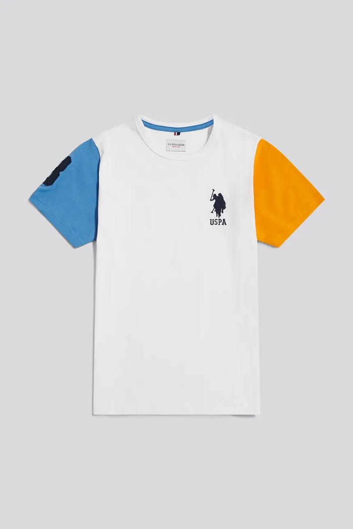 U.S. Polo Assn. T-shirt dziecięcy bawełniany USP2780 biały AW26