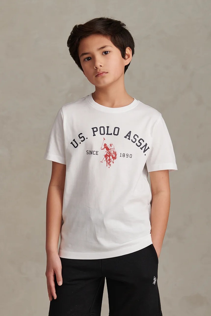 U.S. Polo Assn. T-shirt dziecięcy bawełniany biały USP3268.122.168