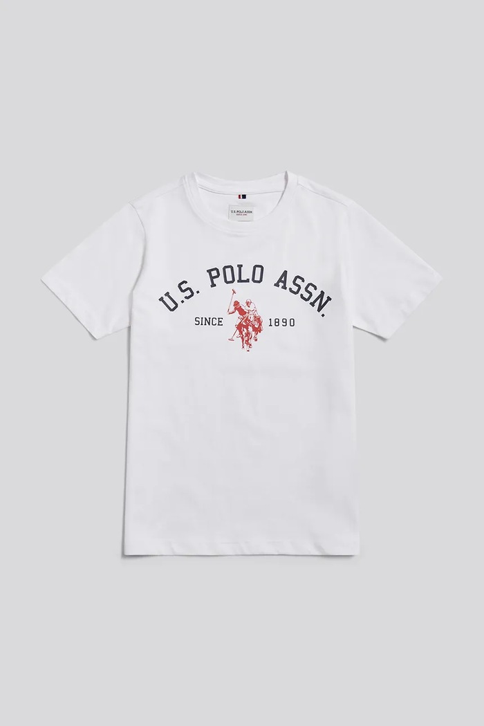 U.S. Polo Assn. T-shirt dziecięcy bawełniany USP3268.122.168 biały AW26