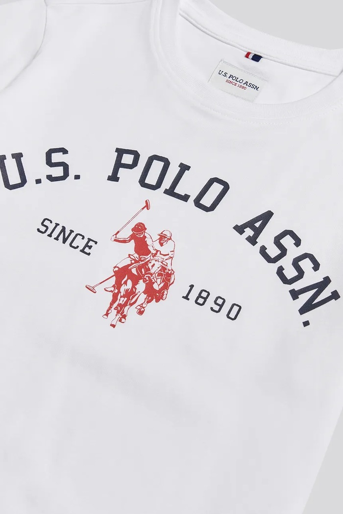 T-shirt dziecięcy bawełniany U.S. Polo Assn. USP3268.122.168 biały