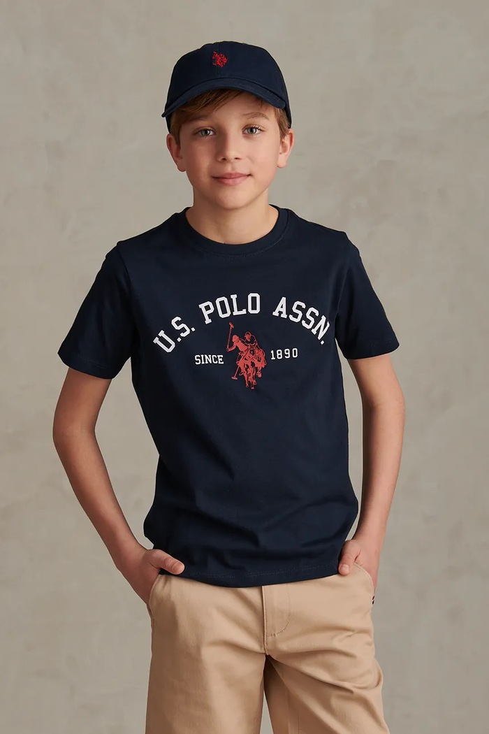 U.S. Polo Assn. T-shirt dziecięcy bawełniany granatowy USP3268.122.168