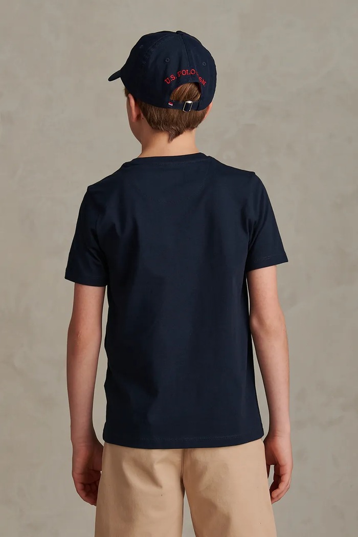 T-shirt dziecięcy bawełniany U.S. Polo Assn. granatowy USP3268.122.168