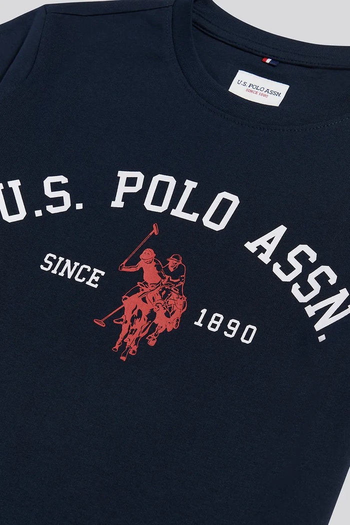 T-shirt dziecięcy bawełniany U.S. Polo Assn. USP3268.122.168 granatowy