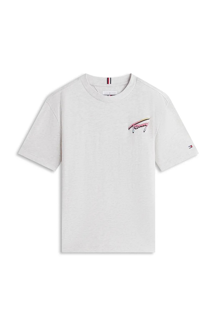 Tommy Hilfiger T-shirt oversize dziecięcy bawełniany KB0KB10895.128.176.9BY2 szary AW26
