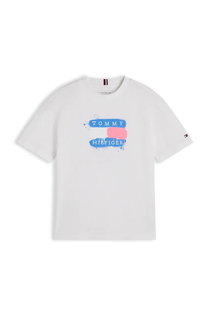 Tommy Hilfiger T-shirt dziecięcy bawełniany KB0KB10546.104.122.9BY3 biały AW26