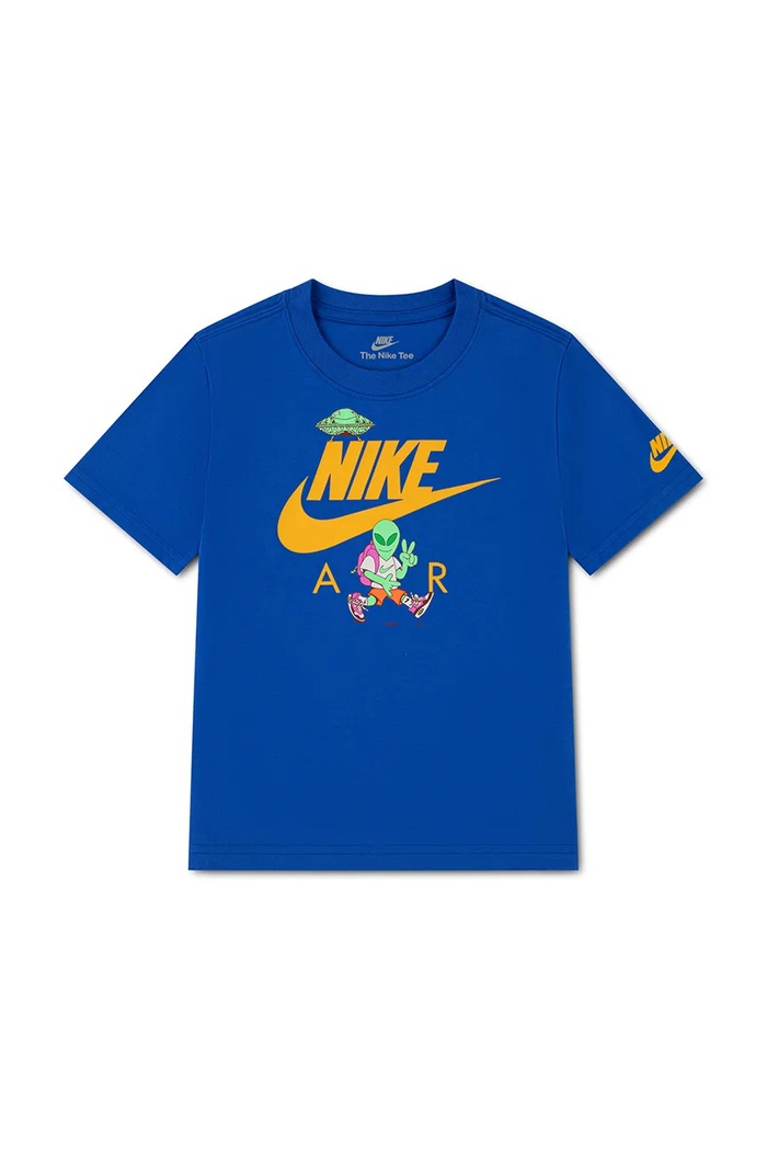 Nike T-shirt dziecięcy z bawełną niebieski 86P332