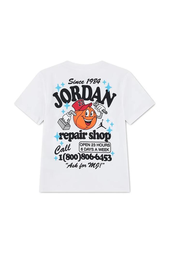 Jordan T-shirt παιδικό με βαμβάκι 85G220 λευκό AW26