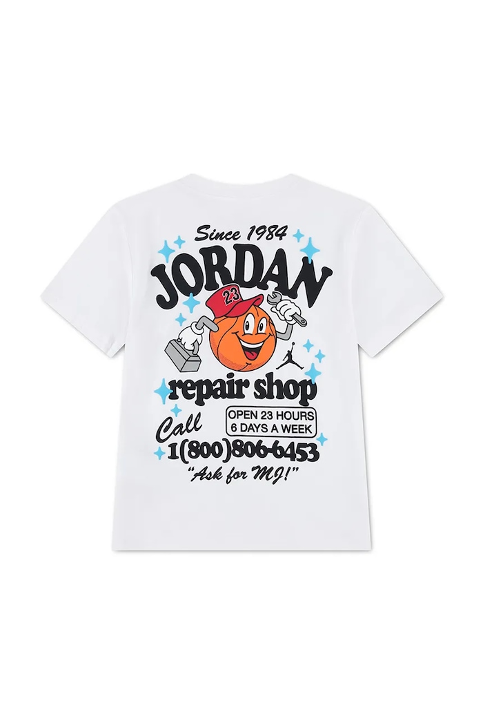 Jordan T-shirt παιδικό με βαμβάκι 85G220 λευκό AW26