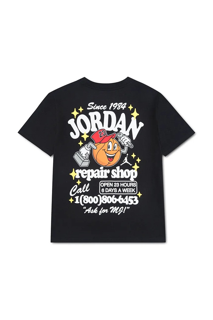 Jordan T-shirt dziecięcy z bawełną 85G220 czarny AW26
