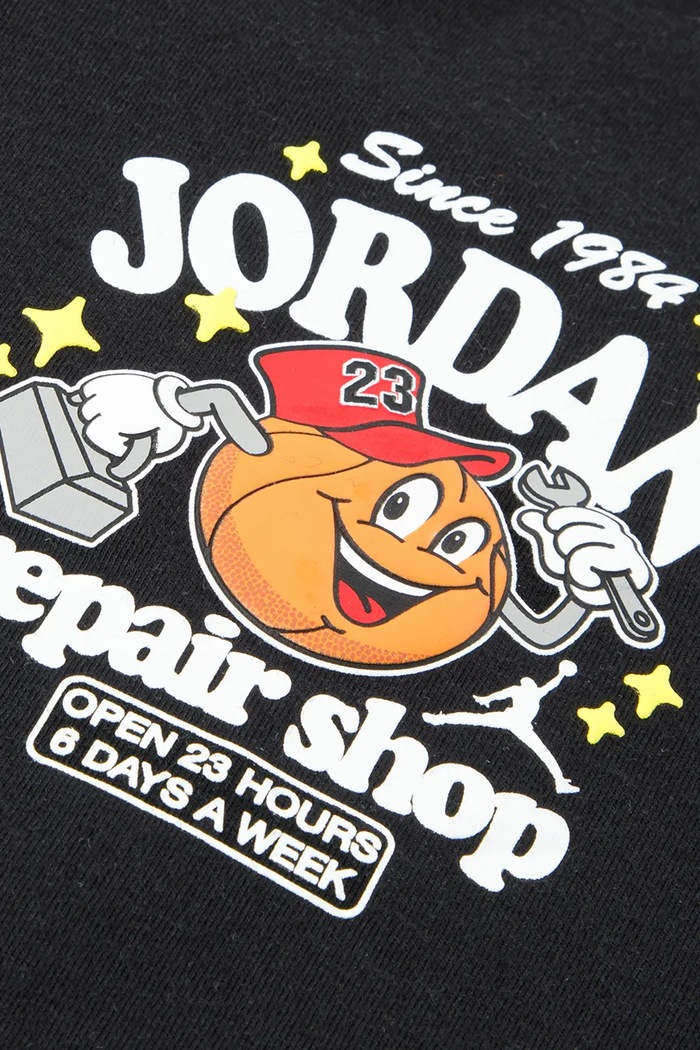 T-shirt dziecięcy z bawełną Jordan 85G220 czarny