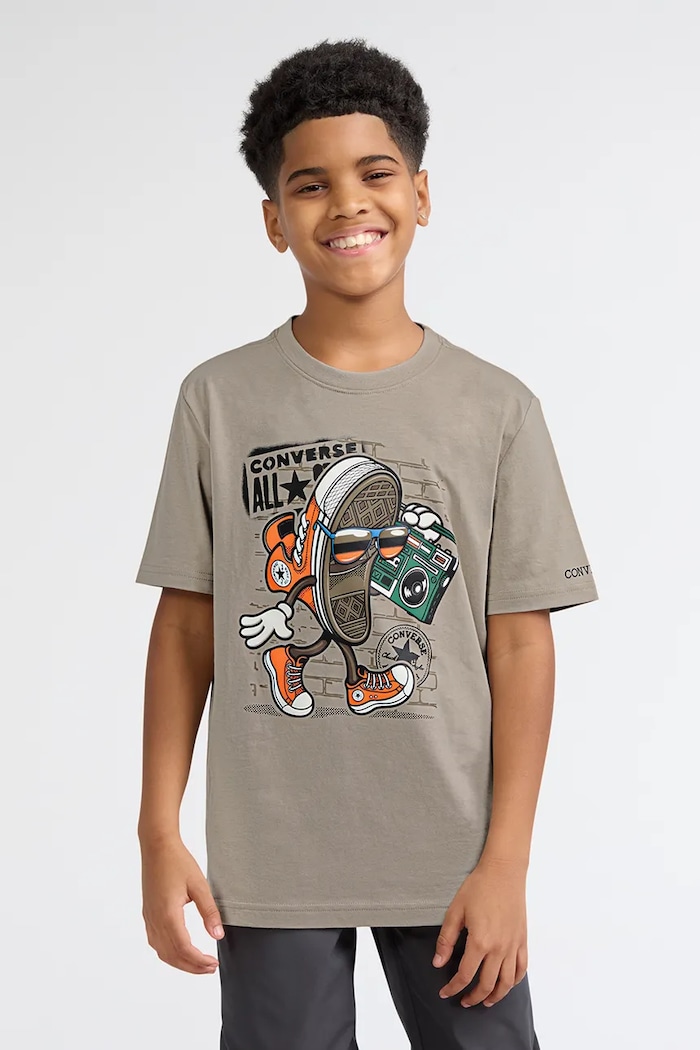 Converse T-shirt dziecięcy z bawełną szary 9CJ994