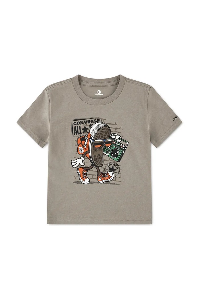 Converse T-shirt dziecięcy z bawełną 9CJ994 szary AW26