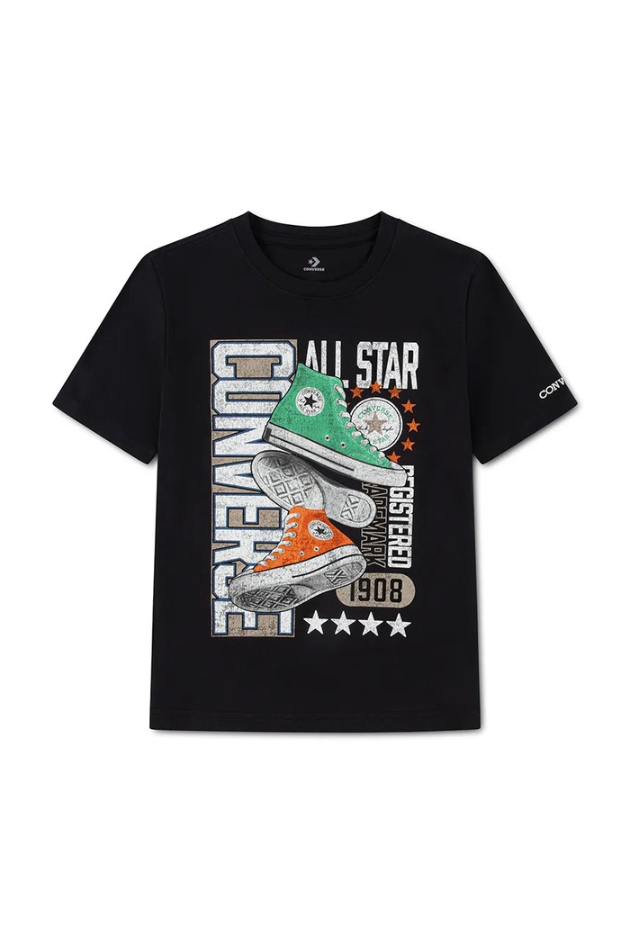 Converse Тениска за деца от памук 9CJ886 черен AW26