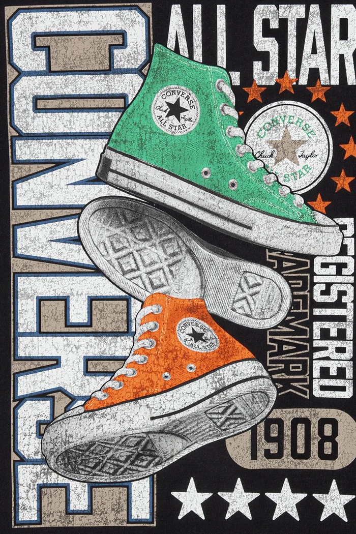 Тениска за деца от памук Converse 9CJ886 черен