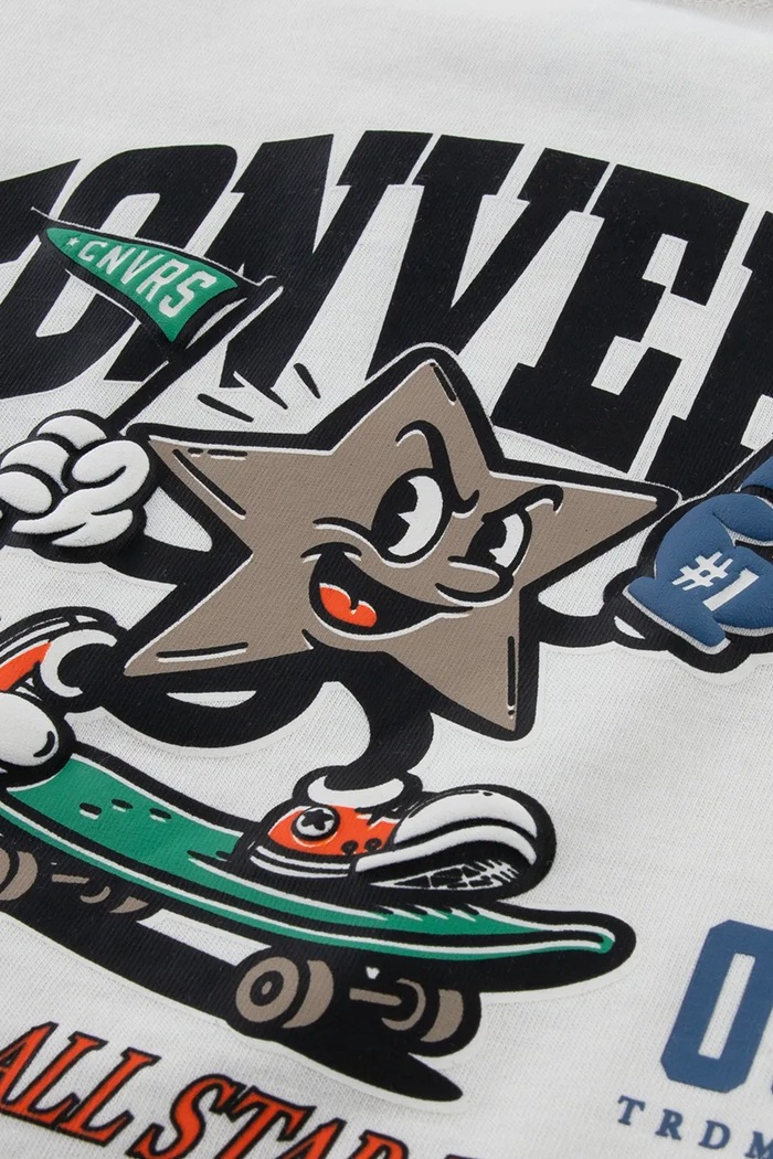 T-shirt dziecięcy z bawełną Converse 9CJ885 biały