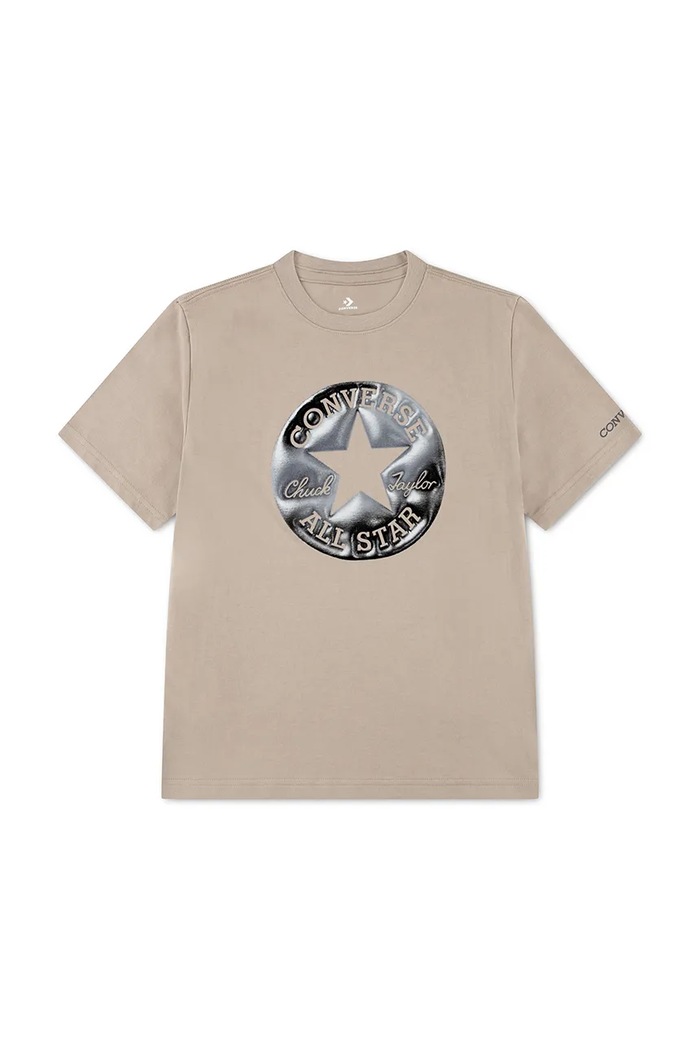 Converse T-shirt dziecięcy z bawełną beżowy 9CJ827