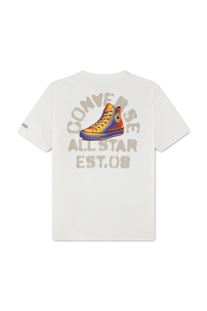 Chłopiec Converse T-shirt dziecięcy z bawełną 9CJ826 biały
