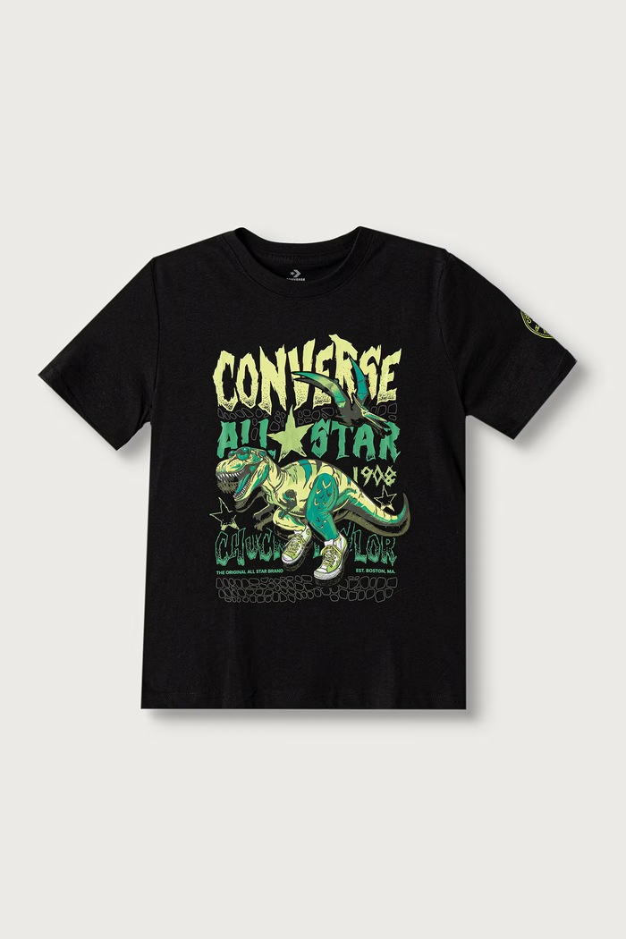 Converse T-shirt dziecięcy z bawełną czarny 9CJ524