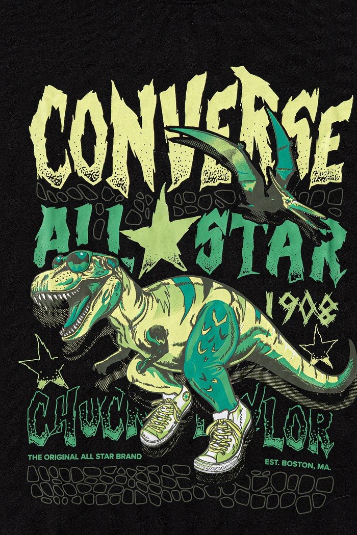 Chłopiec Converse T-shirt dziecięcy z bawełną 9CJ524 czarny