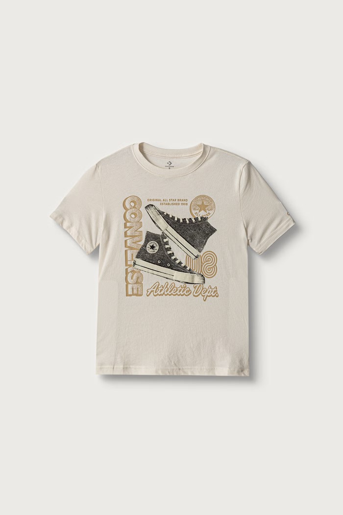 Converse T-shirt dziecięcy bawełniany beżowy 9CH954