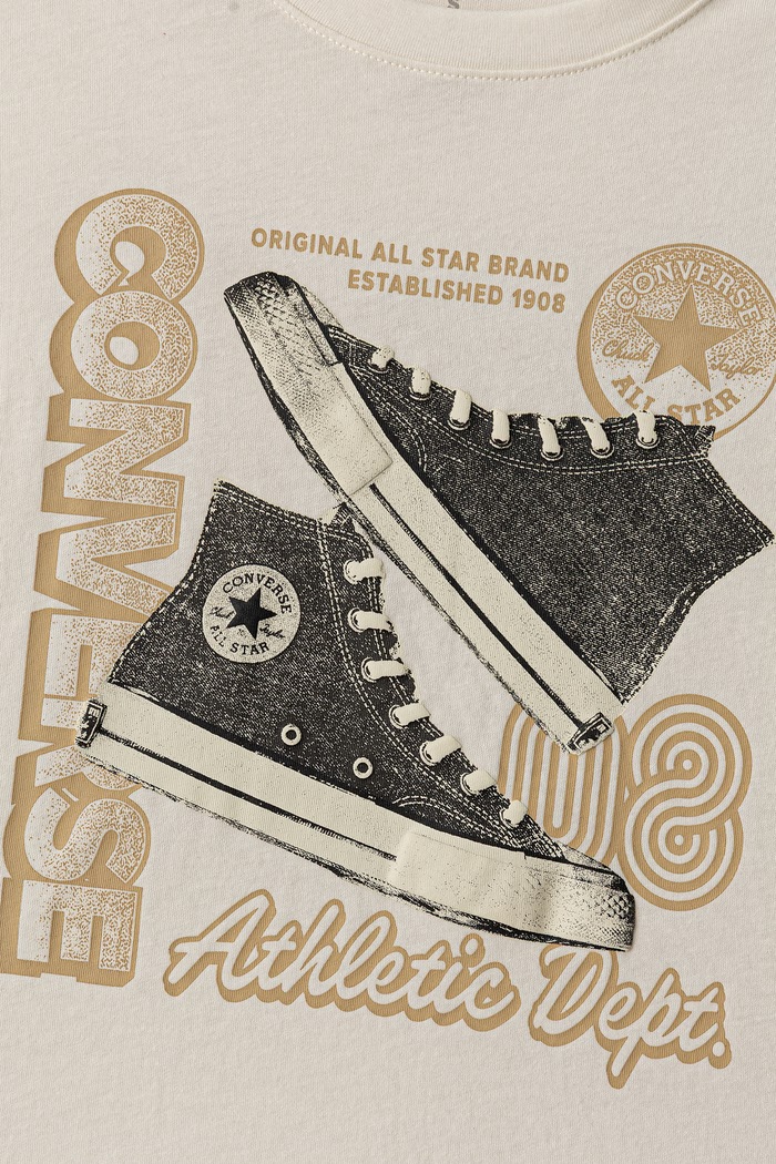 Chłopiec Converse T-shirt dziecięcy bawełniany 9CH954 beżowy