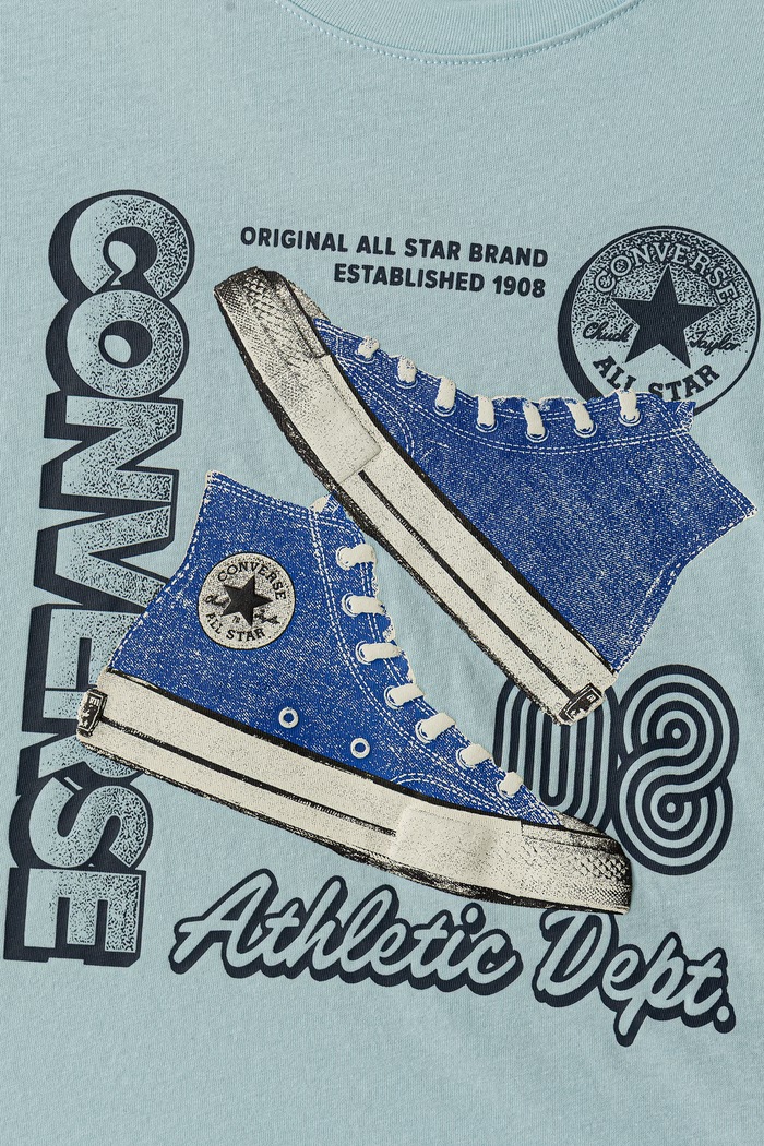 Chłopiec Converse T-shirt dziecięcy bawełniany 9CH954 niebieski