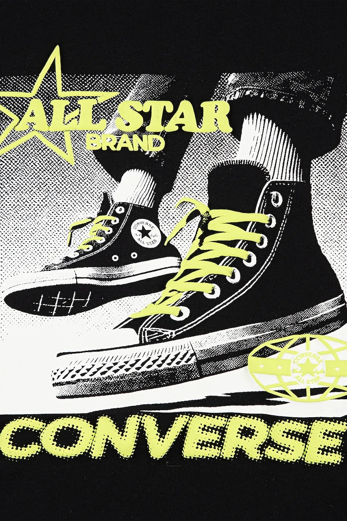Тениска за деца от памук Converse 9CH931 черен