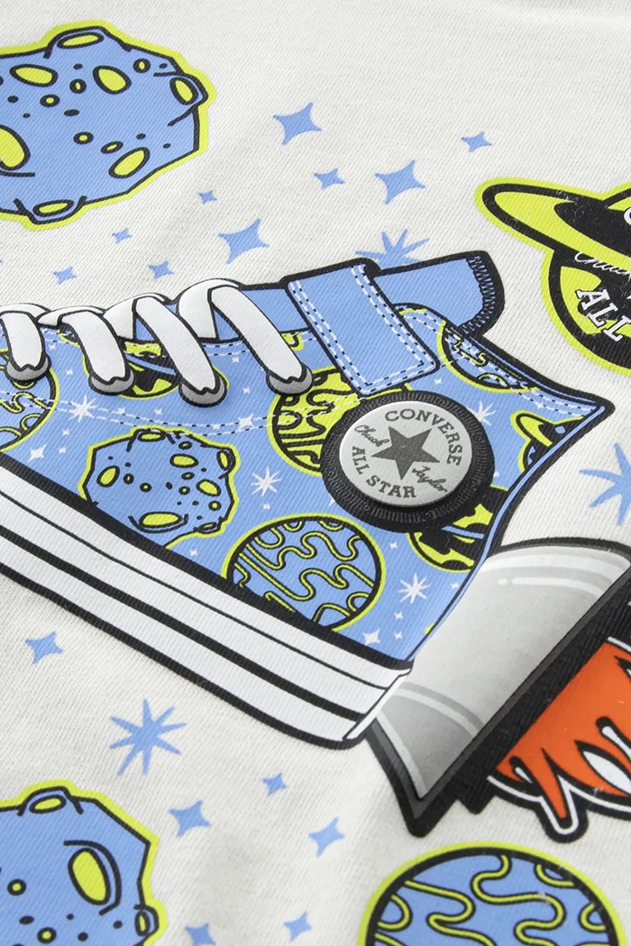 Chłopiec Converse T-shirt dziecięcy z bawełną 8CK354 biały