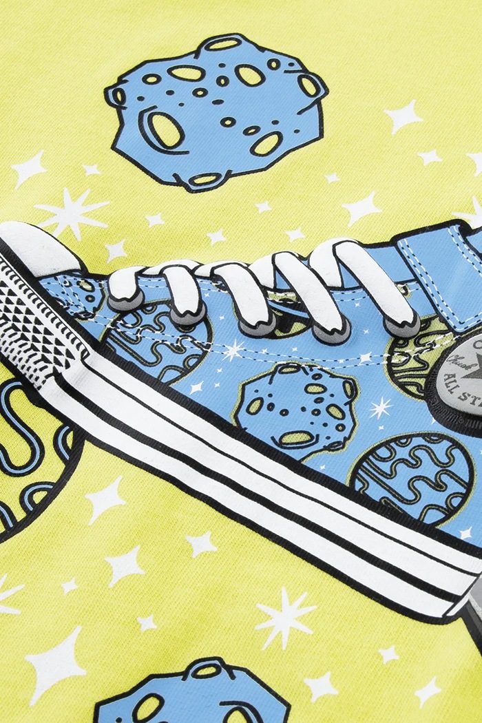 Chłopiec Converse T-shirt dziecięcy z bawełną 8CK354 zielony