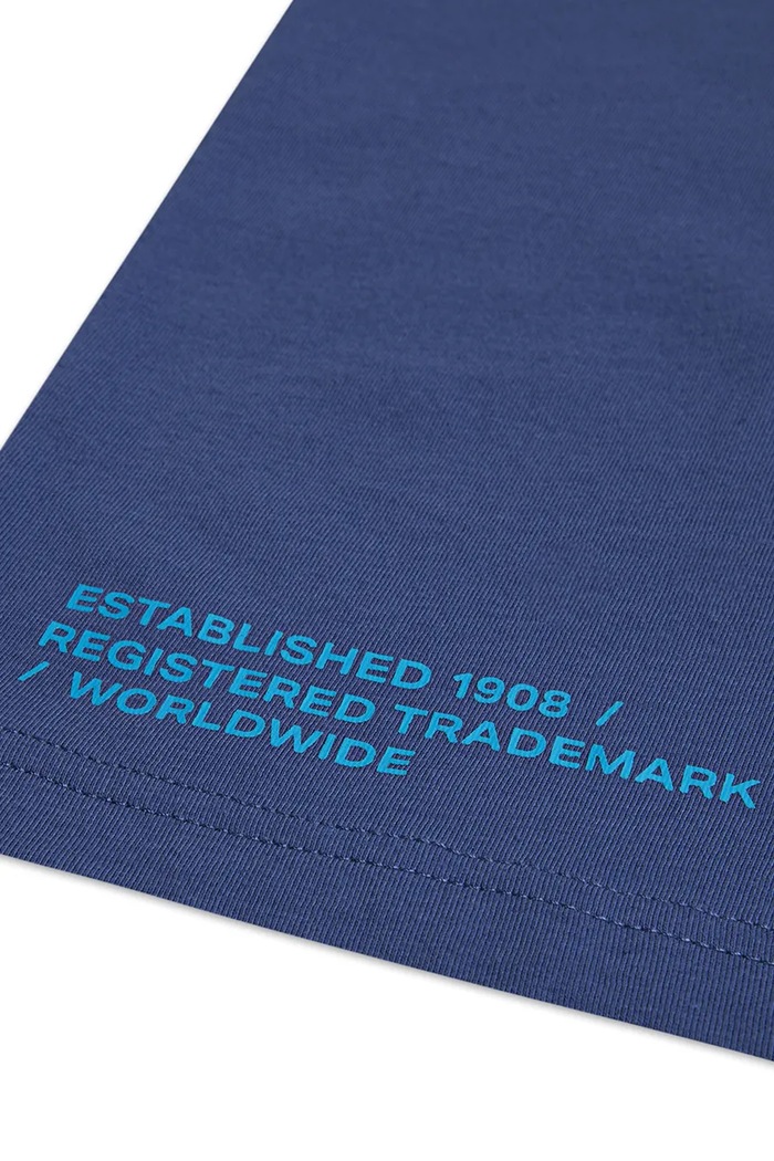 T-shirt dziecięcy z bawełną Converse 8CH931 niebieski
