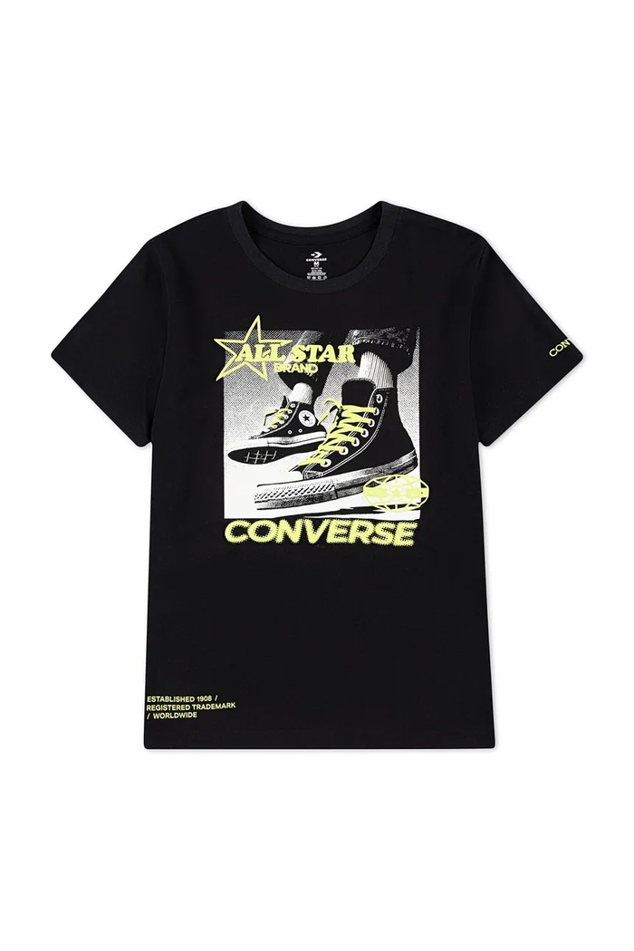 Converse T-shirt dziecięcy z bawełną czarny 8CH931