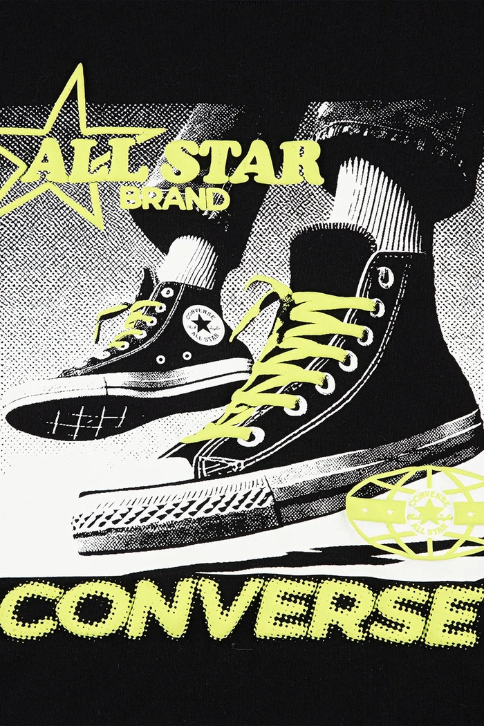 Chłopiec Converse T-shirt dziecięcy z bawełną 8CH931 czarny