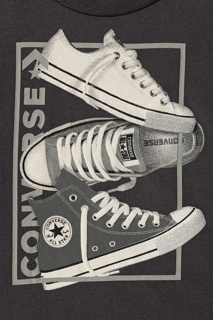 Chłopiec Converse T-shirt dziecięcy z bawełną 8CH862.9BY2 szary