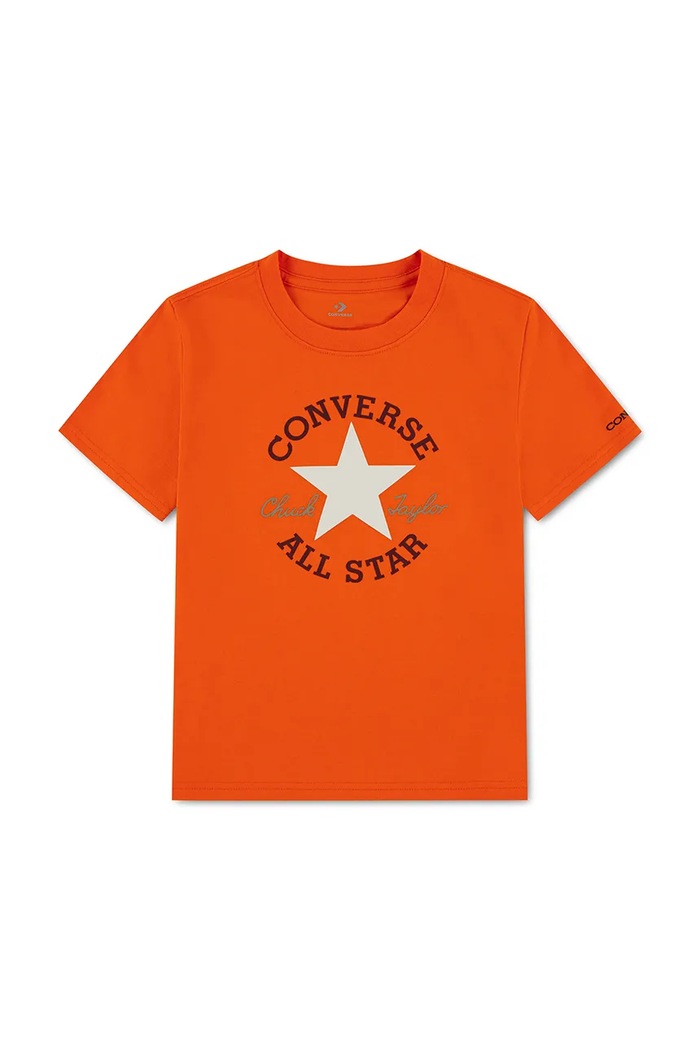 Converse T-shirt dziecięcy z bawełną pomarańczowy 8CD483.9BY2