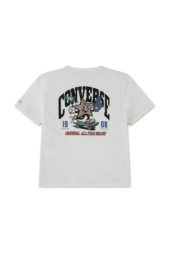 Converse T-shirt dziecięcy z bawełną 6CJ885 biały AW26