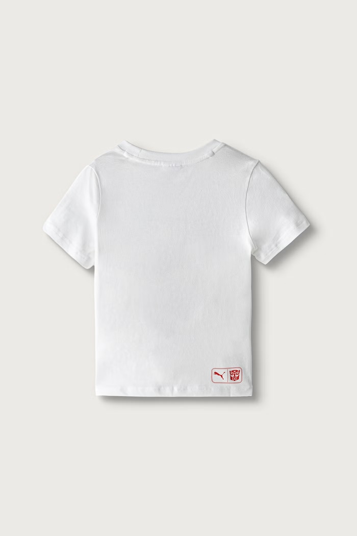 Puma T-shirt dziecięcy bawełniany PUMA X TRANSFORMERS Graphic Tee 637627 biały AW26