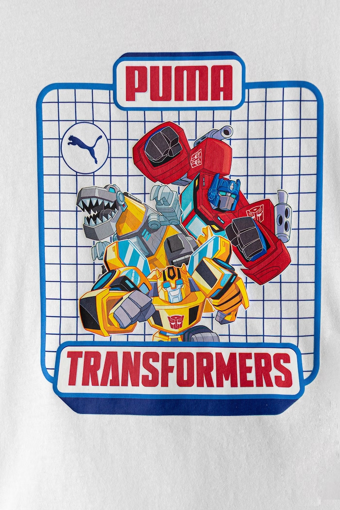 Chłopiec Puma T-shirt dziecięcy bawełniany PUMA X TRANSFORMERS Graphic Tee 637627 biały