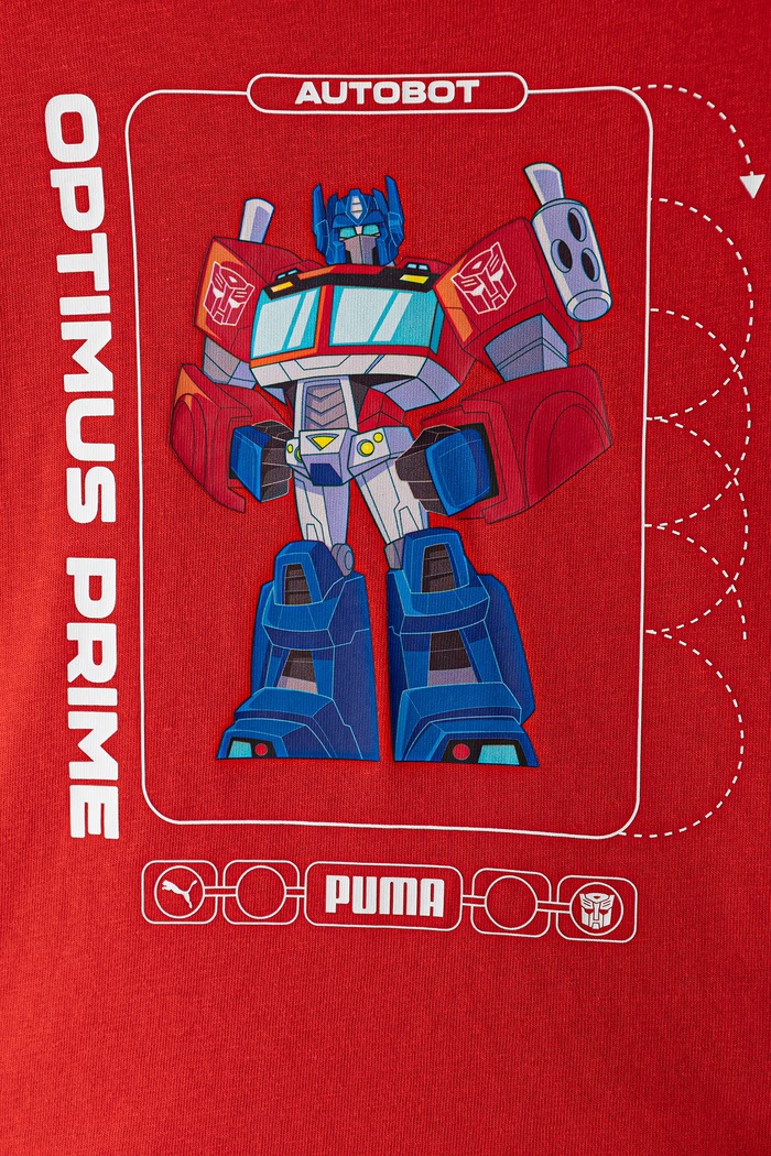 Chłopiec Puma T-shirt dziecięcy bawełniany PUMA X TRANSFORMERS Graphic Tee 637627 czerwony
