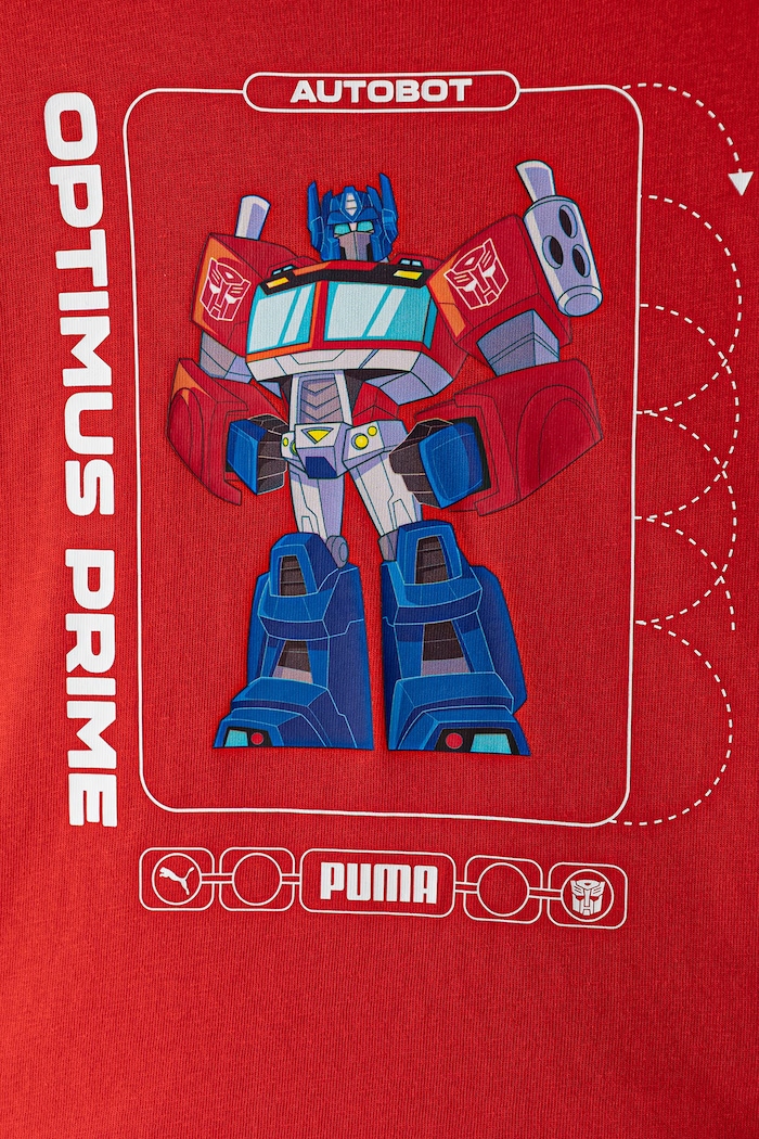 Chłopiec Puma T-shirt dziecięcy bawełniany PUMA X TRANSFORMERS Graphic Tee 637627 czerwony