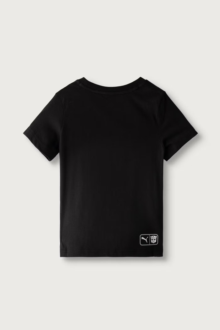 Puma T-shirt dziecięcy bawełniany PUMA X TRANSFORMERS Graphic Tee 637627 czarny AW26