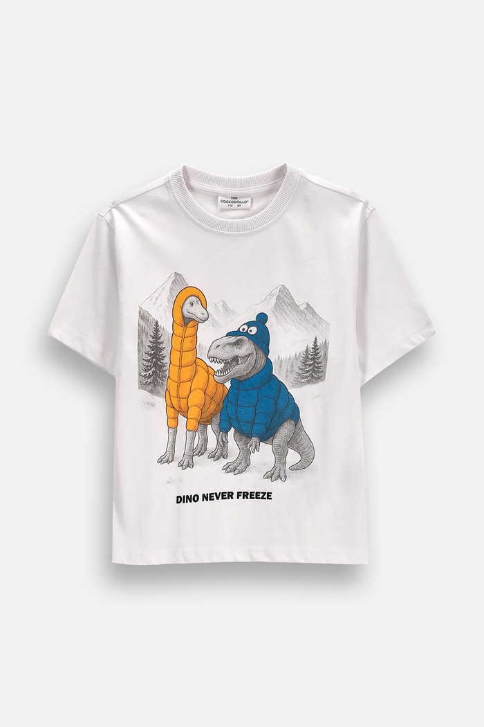 Coccodrillo T-shirt παιδικό βαμβακερό λευκό ZC6143202WBK