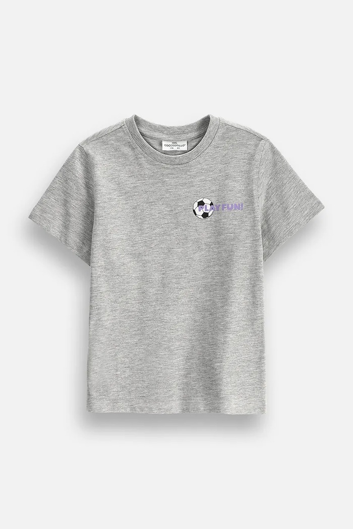 Coccodrillo T-shirt dziecięcy bawełniany szary ZC6143203SBK