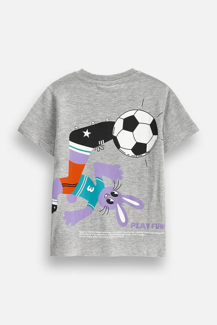 Coccodrillo T-shirt dziecięcy bawełniany ZC6143203SBK szary AW26