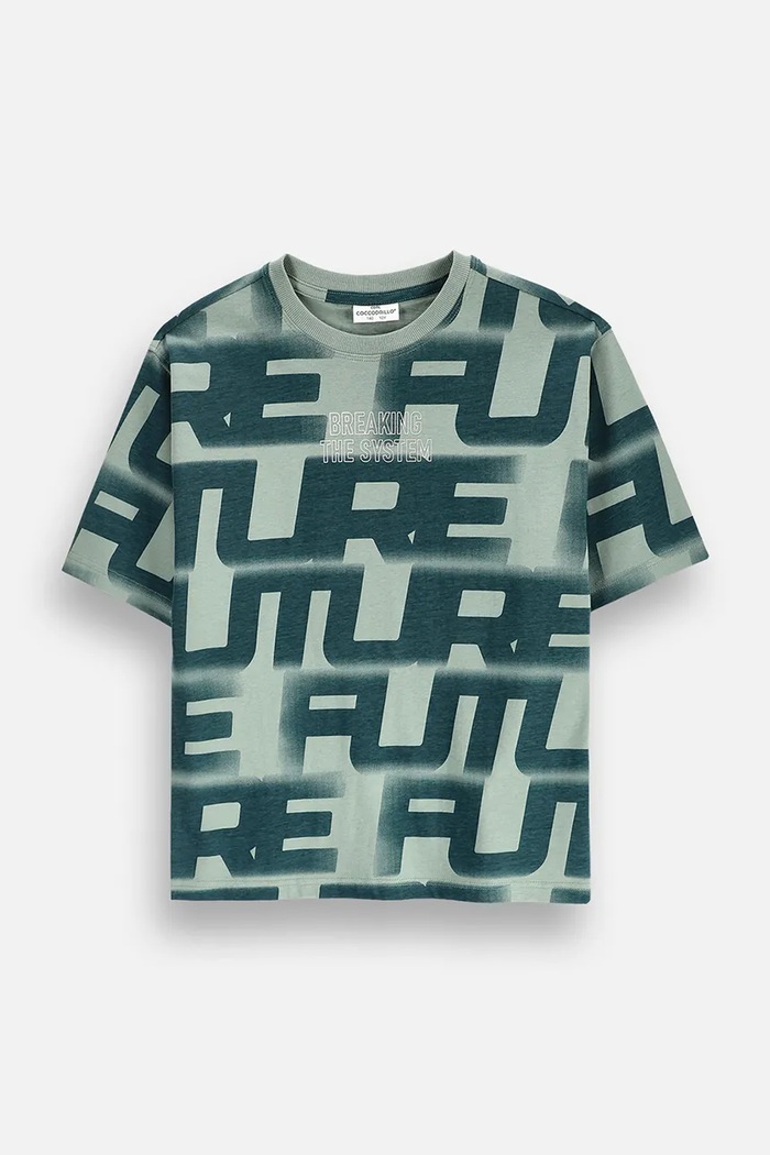Coccodrillo T-shirt dziecięcy bawełniany zielony ZC6143203SBJ