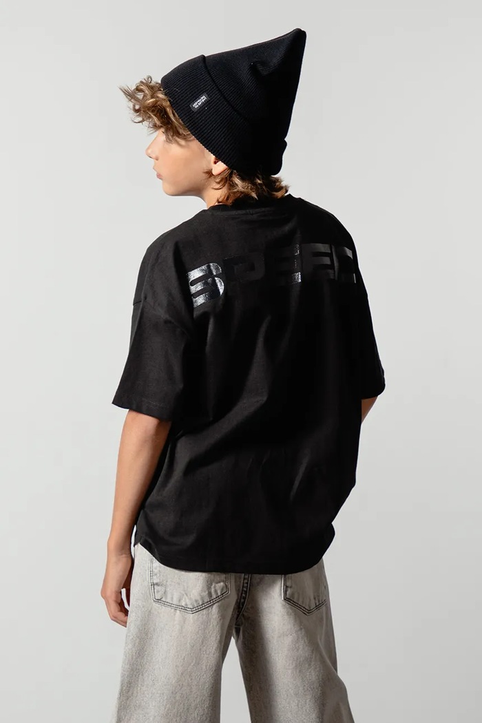 Coccodrillo T-shirt oversize dziecięcy bawełniany czarny ZC6143202GBJ