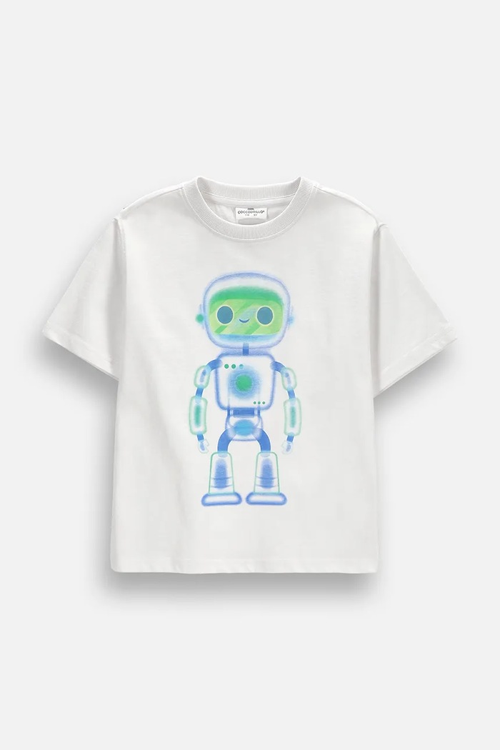 Coccodrillo T-shirt dziecięcy bawełniany biały ZC6143202GBK